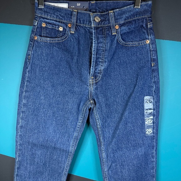 NWT GAP High Rise Cheeky Straight High Rise Jeans in Blue size 25 - Picture 6 of 9